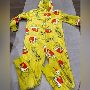 [Adult: S]Grinch Hooded Onesie Pajamas